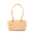 Chanel Shoulder Bag Cambon Line Beige Leather Patent