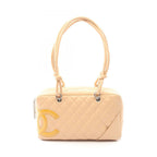 Chanel Shoulder Bag Cambon Line Beige Leather Patent