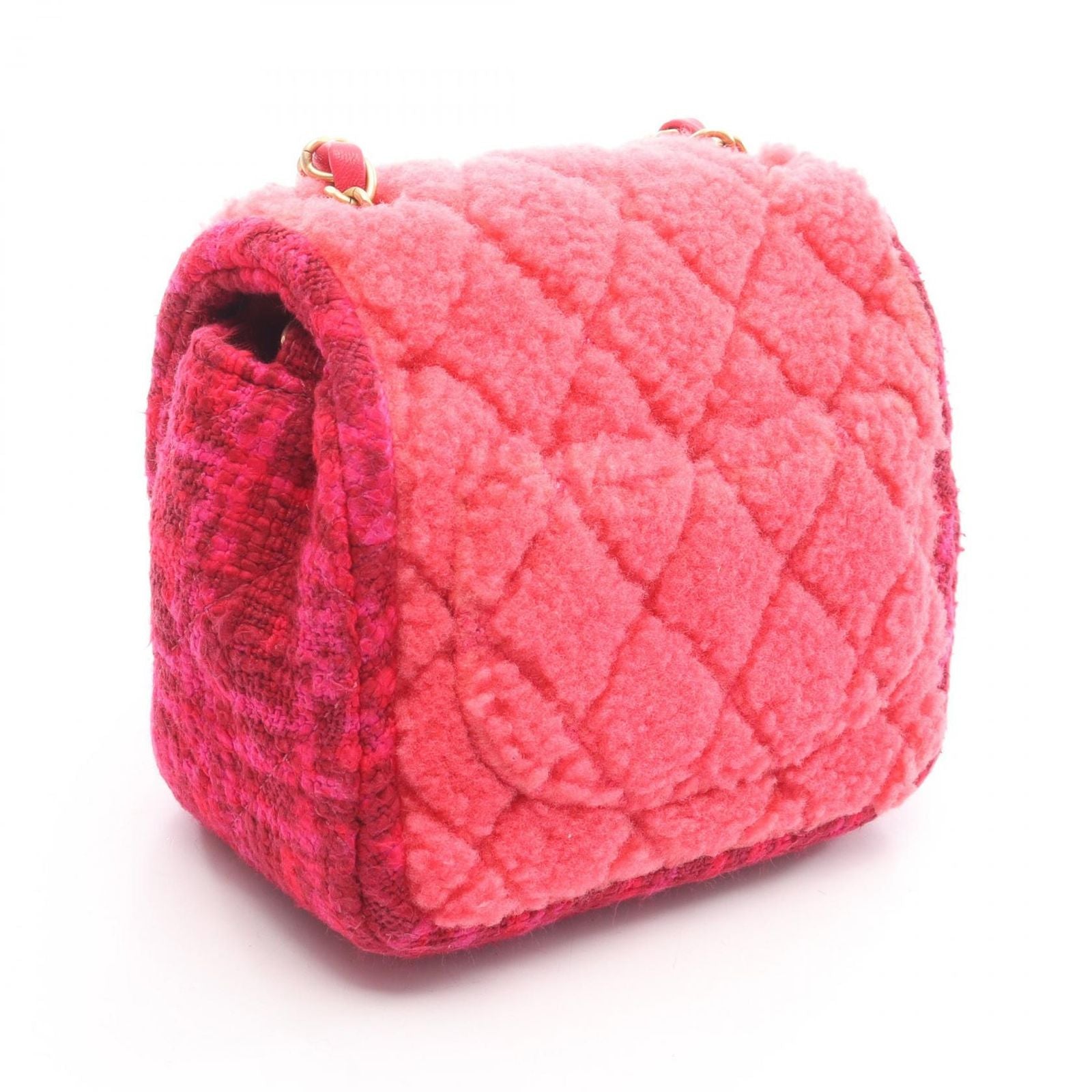 Chanel Shoulder Bag Mini Quilted Pink Fabric Chain — view 2
