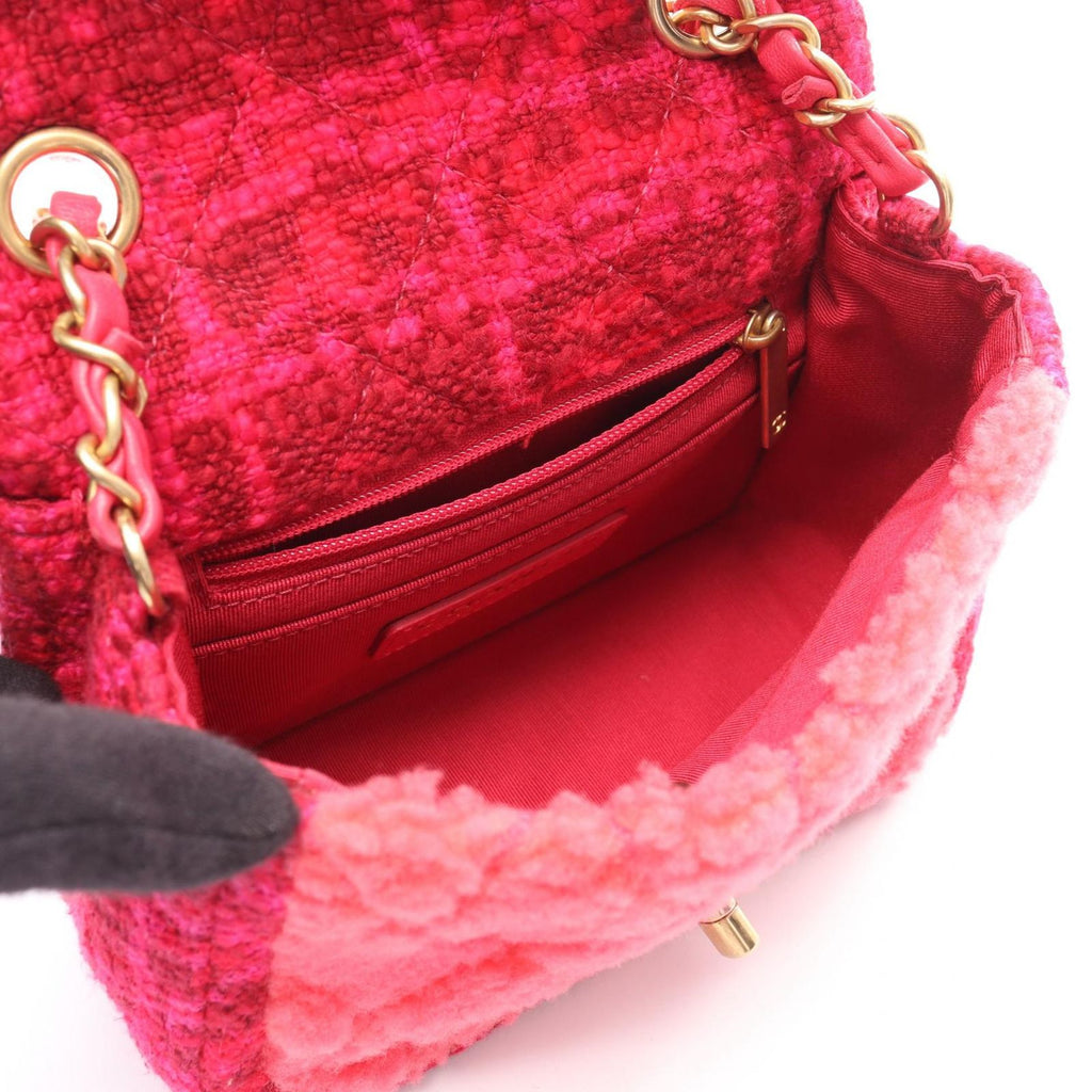Chanel Shoulder Bag Mini Quilted Pink Fabric Chain — view 3
