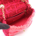 Chanel Shoulder Bag Mini Quilted Pink Fabric Chain — view 3