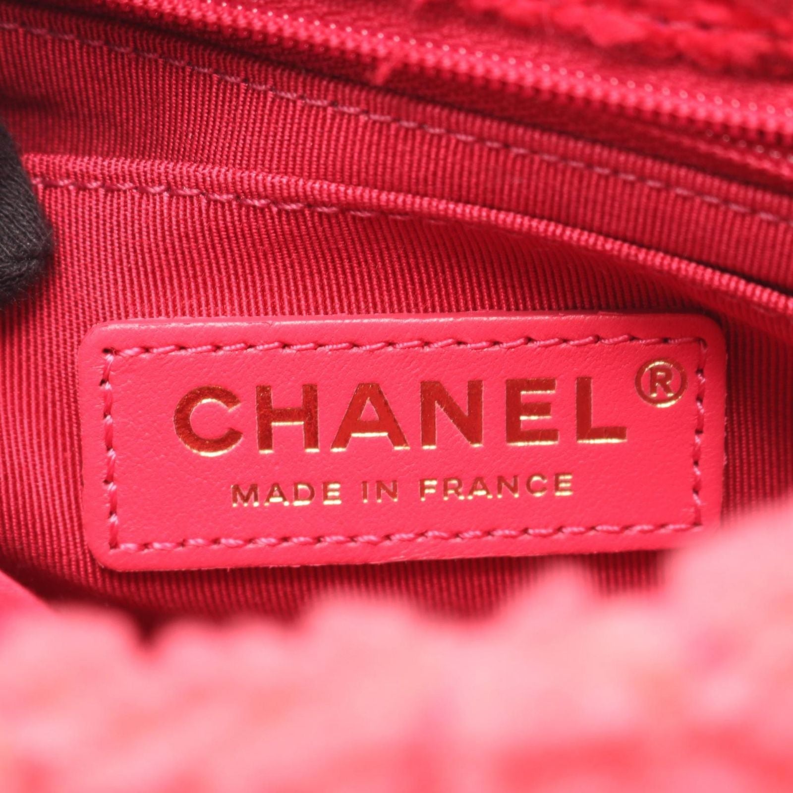 Chanel Shoulder Bag Mini Quilted Pink Fabric Chain — view 4