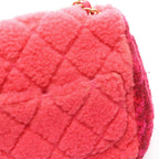 Chanel Shoulder Bag Mini Quilted Pink Fabric Chain — view 8
