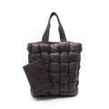 Bottega Veneta Tote Padded Quilted Dark Brown Leather Intrecciato