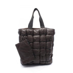 Bottega Veneta Tote Padded Quilted Dark Brown Leather Intrecciato