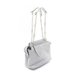 Fendi Shoulder Bag Dot Com Click Light Gray Leather Dot Com Chain — view 2