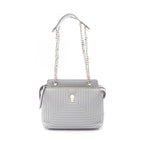 Fendi Shoulder Bag Dot Com Click Light Gray Leather Dot Com Chain
