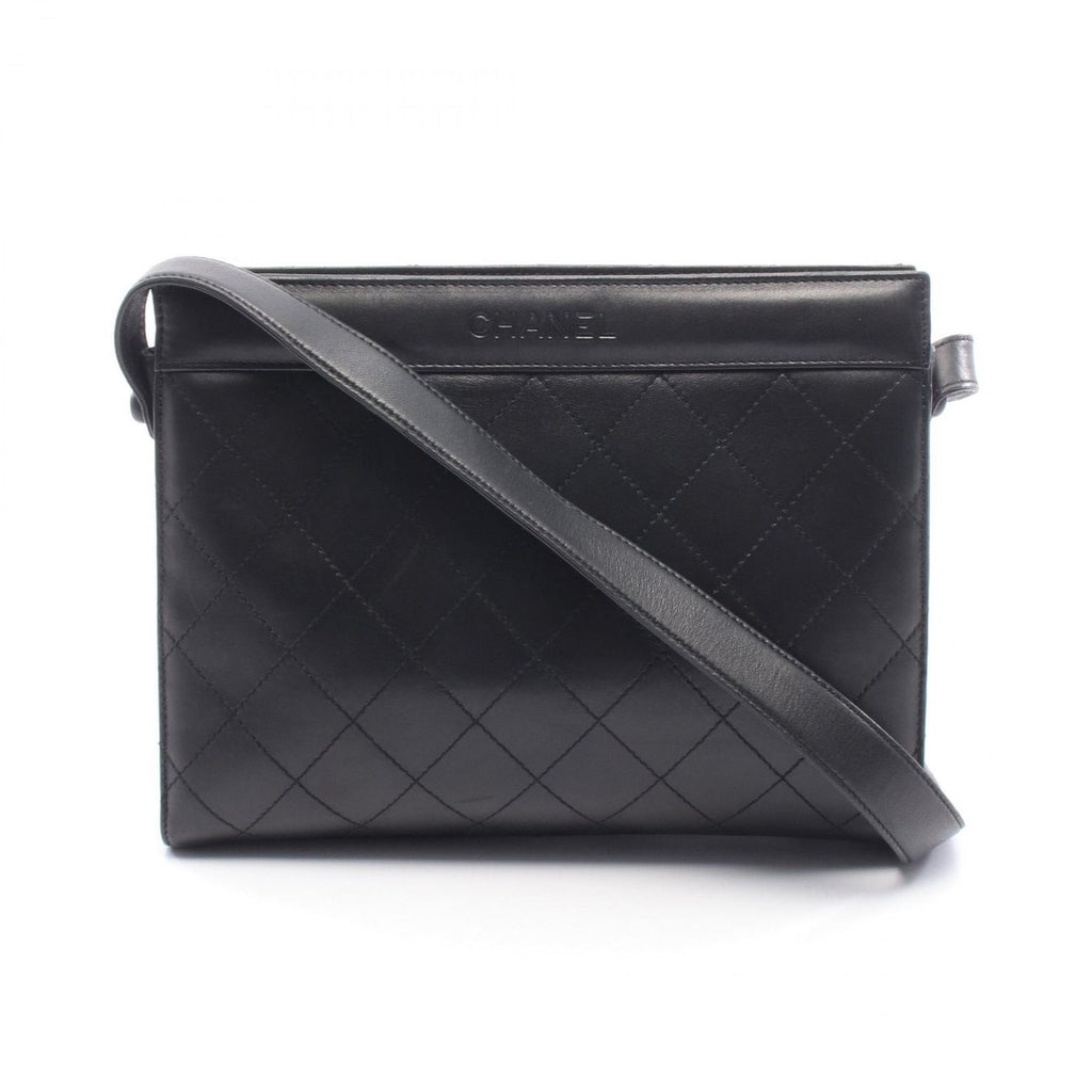 Chanel Shoulder Bag Quilted Black Leather