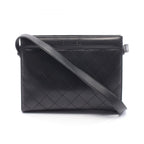 Chanel Shoulder Bag Quilted Black Leather