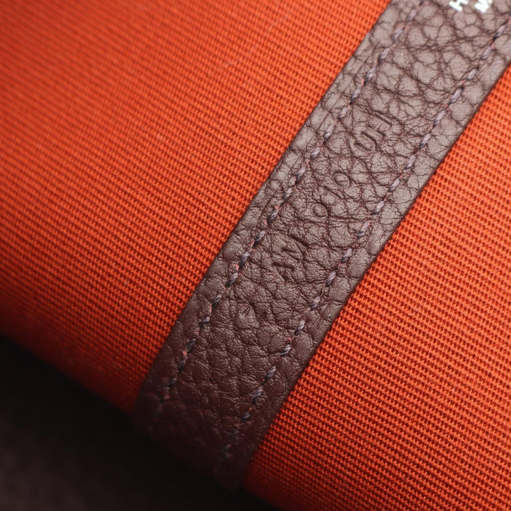 Hermes Tote Garden Party TPM Orange Mecano Canvas Leather — view 5