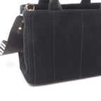 Prada Tote Canapa 2-Way Black Canvas — view 8