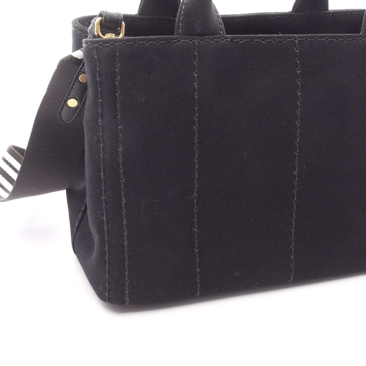 Prada Tote Canapa 2-Way Black Canvas — view 8