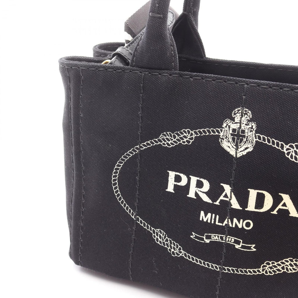 Prada Tote Canapa 2-Way Black Canvas — view 7