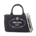 Prada Tote Canapa 2-Way Black Canvas
