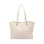 Chanel Tote Deauville Ivory Leather Chain MM