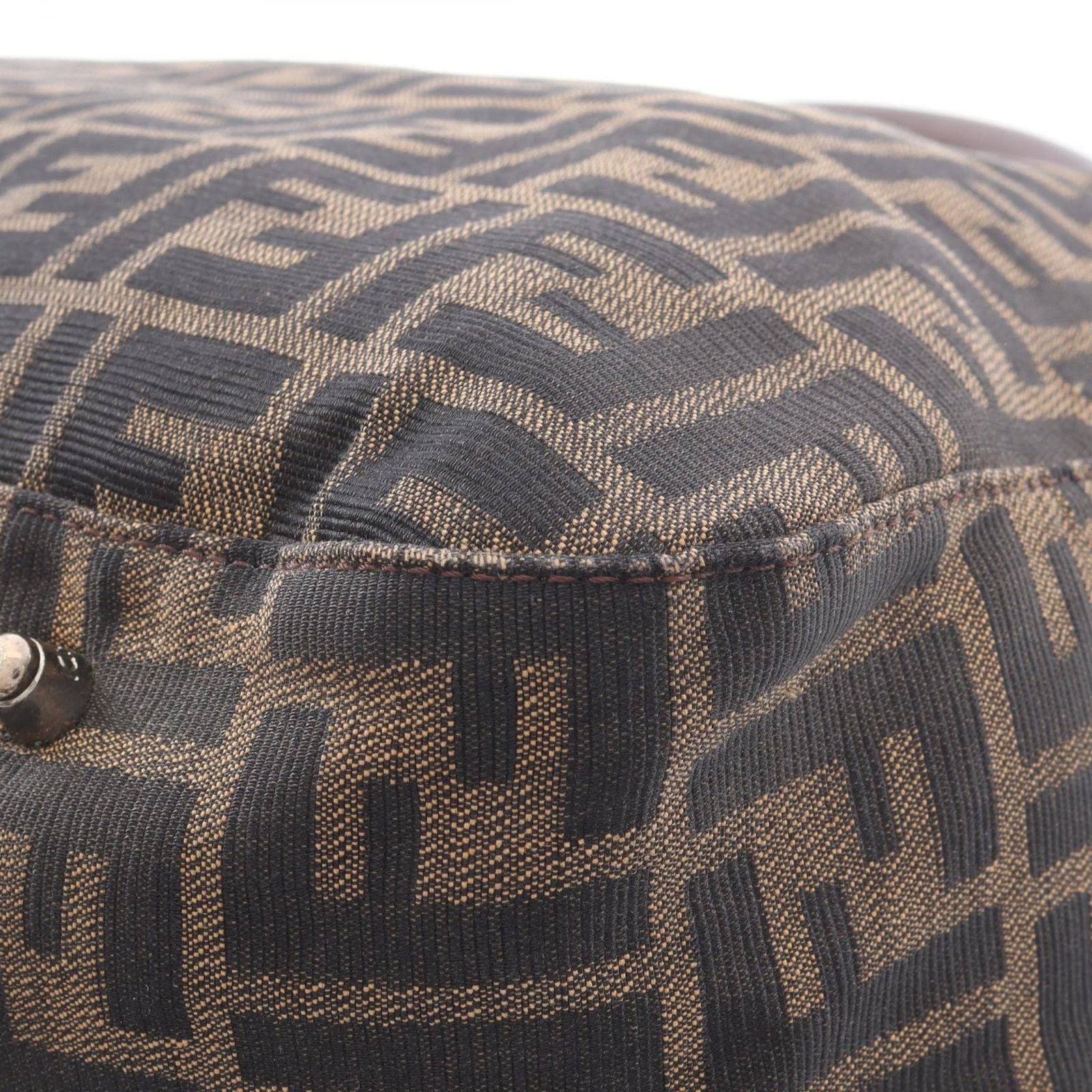 Fendi Tote Zucca Brown Canvas Leather — view 5
