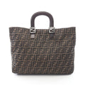 Fendi Tote Zucca Brown Canvas Leather
