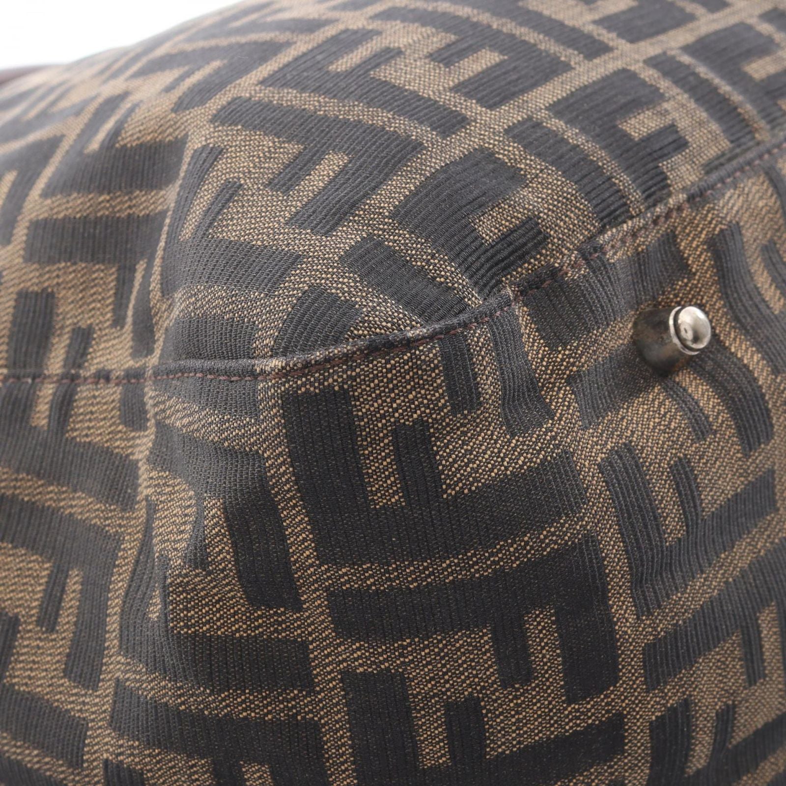 Fendi Tote Zucca Brown Canvas Leather — view 6