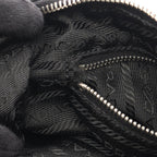 Prada Handbag Triangle Logo Pouch Black Nylon Leather — view 9