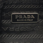 Prada Handbag Triangle Logo Pouch Black Nylon Leather — view 4