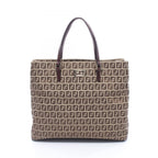 Fendi Tote Zucchino Beige Canvas Leather