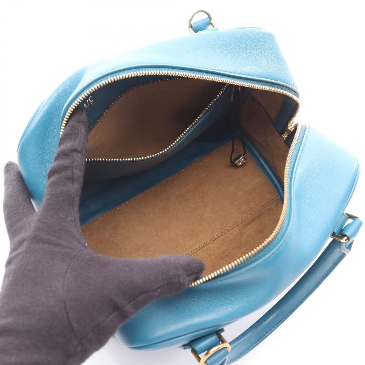 Loewe Handbag Amazona 19 Square 2-Way Rag-n Blue Leather — view 3