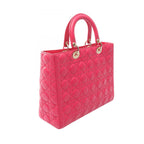 Dior Handbag Lady Dior Large Cannage 2-Way Pink Leather Lady Dior Tote — view 2