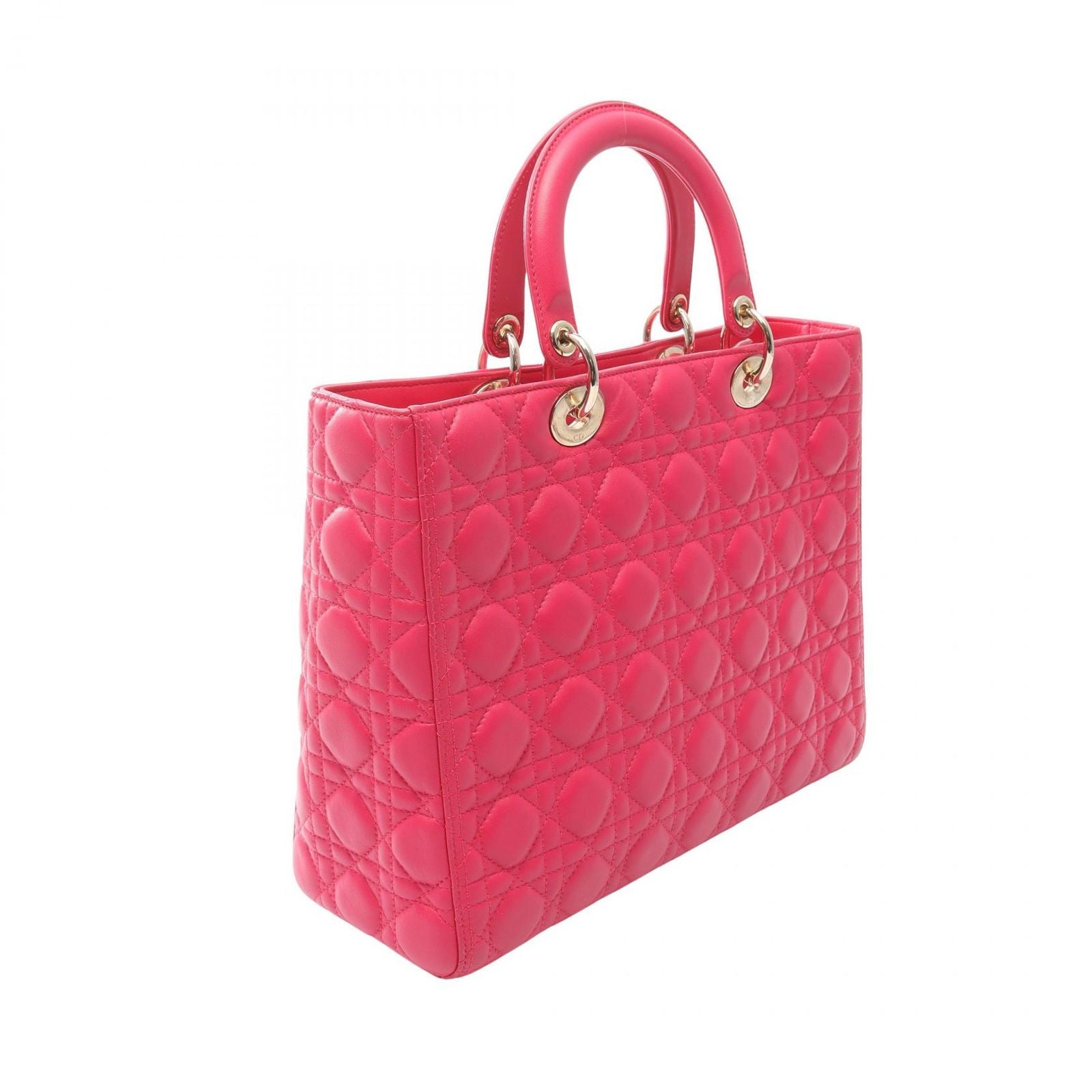 Dior Handbag Lady Dior Large Cannage 2-Way Pink Leather Lady Dior Tote — view 2