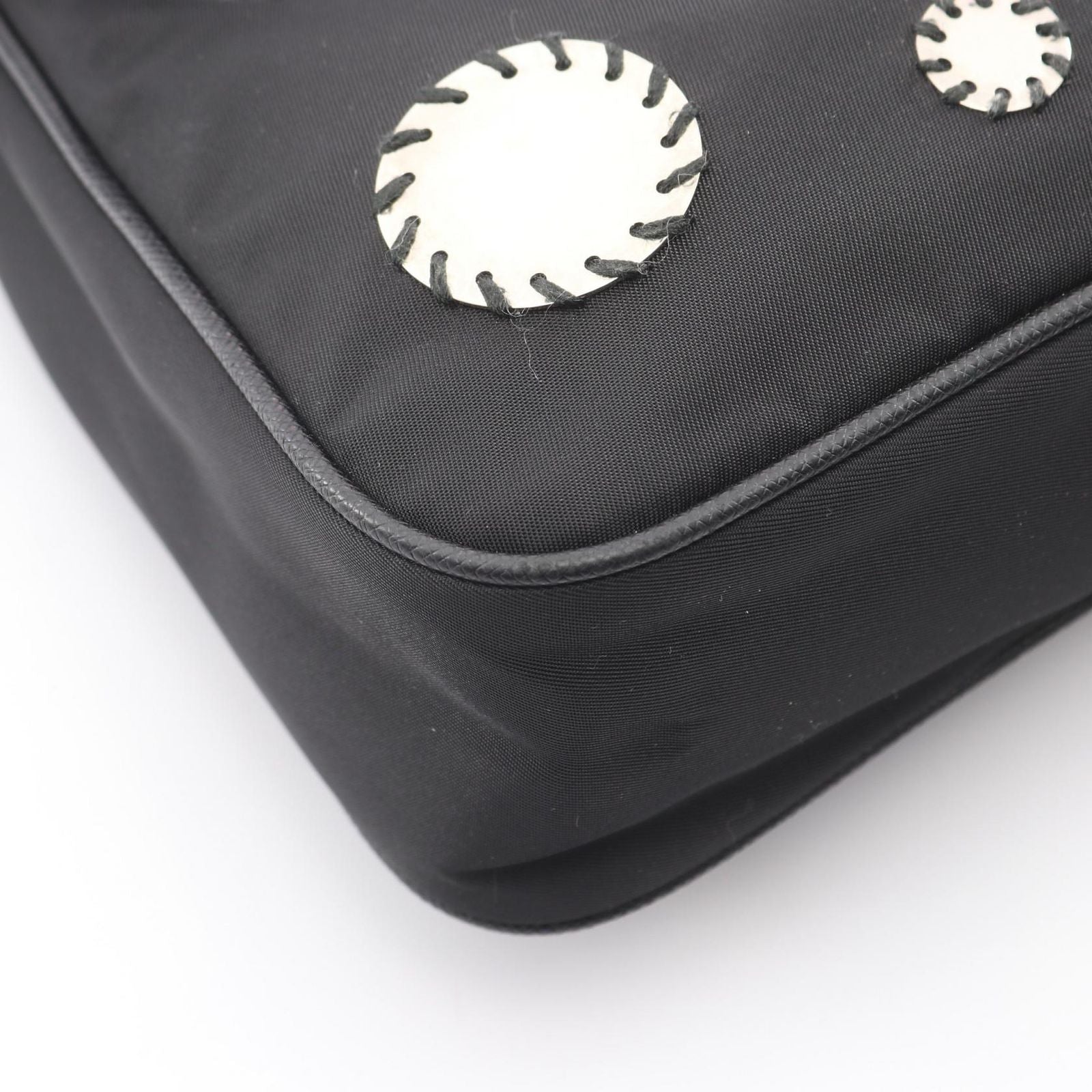 Prada Shoulder Bag Edition Black Nylon Saffiano Leather Mirror Taste — view 5