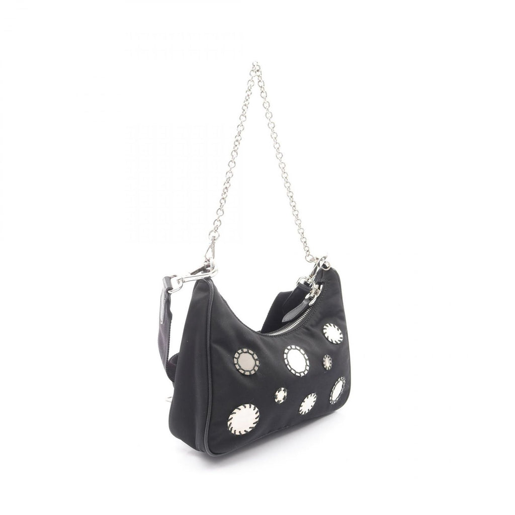 Prada Shoulder Bag Edition Black Nylon Saffiano Leather Mirror Taste — view 2