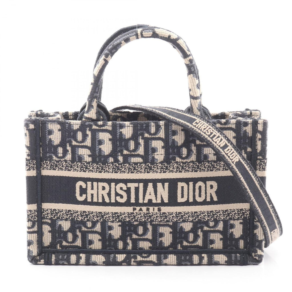 Dior Tote Book Mini Oak 2-Way Navy Canvas