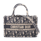Dior Tote Book Mini Oak 2-Way Navy Canvas