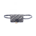 Dior Waist Bag Saddle Oblique Beige Navy Canvas Leather
