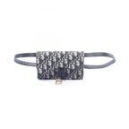 Dior Waist Bag Saddle Oblique Beige Navy Canvas Leather