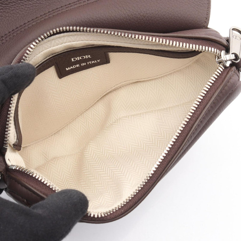 Dior Shoulder Bag Saddle Cross Body Brown Leather — view 3