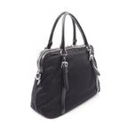Prada Tote Tessuto Soft Calf 2-Way Black Canvas Leather Handbag — view 2