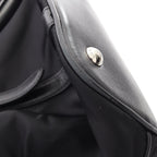 Prada Tote Tessuto Soft Calf 2-Way Black Canvas Leather Handbag — view 6