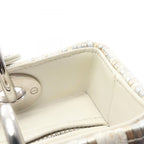 Dior Handbag Lady Dior 2-Way White Gold Silver Leather Tote — view 5