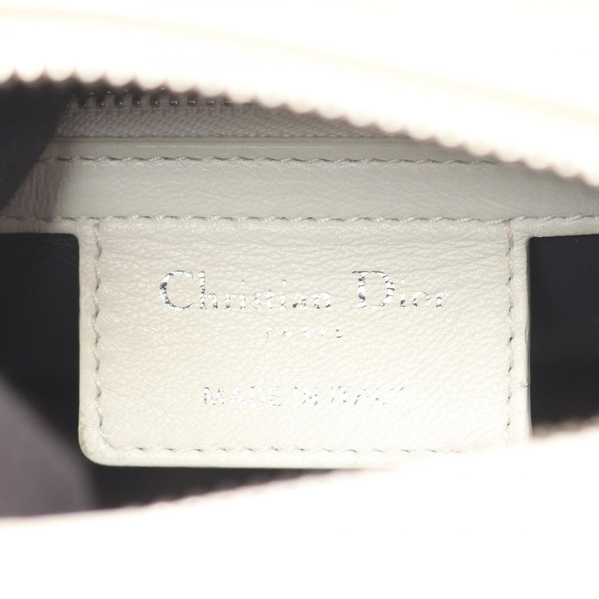 Dior Handbag Lady Dior 2-Way White Gold Silver Leather Tote — view 4