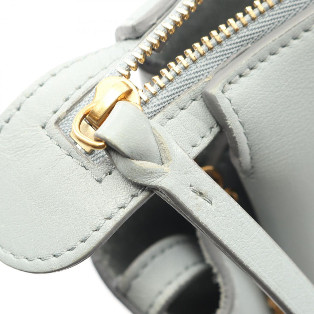 Celine Shoulder Bag Trifold Light Blue Leather Clutch on Chain — view 6