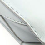 Celine Shoulder Bag Trifold Light Blue Leather Clutch on Chain — view 8