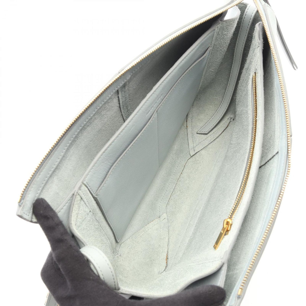 Celine Shoulder Bag Trifold Light Blue Leather Clutch on Chain — view 3