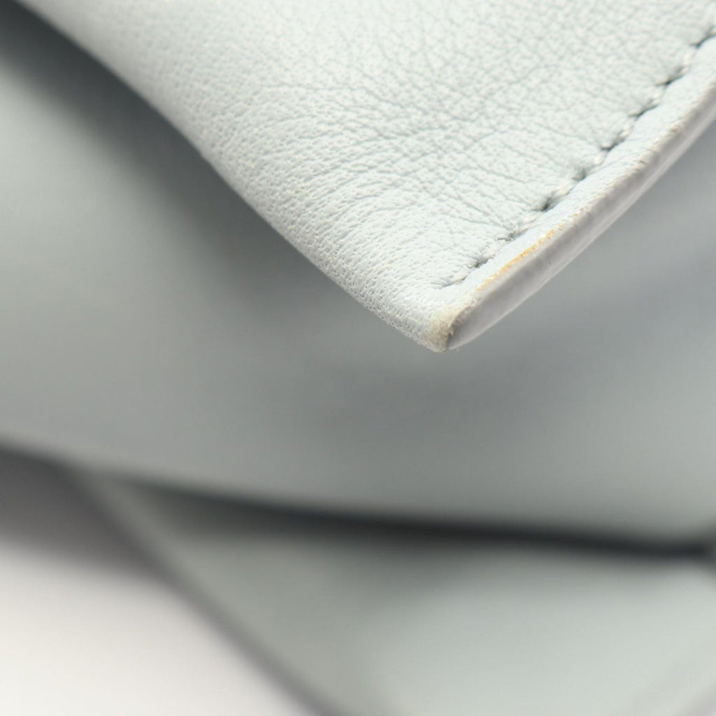 Celine Shoulder Bag Trifold Light Blue Leather Clutch on Chain — view 5