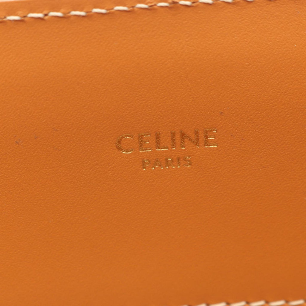 Celine Tote Small Vertical Cover 2-Way Ivory Brown Canvas Leather — view 4