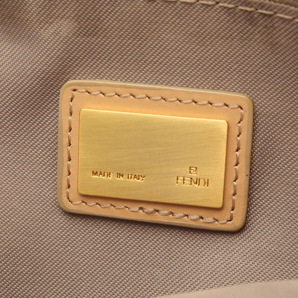Fendi Tote Zucca Beige Canvas Leather Handbag — view 4