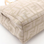 Fendi Tote Zucca Beige Canvas Leather Handbag — view 9