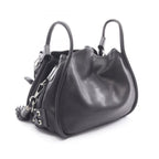 Dior Shoulder Bag Cannage with Lace Pocket Black Leather 2-Way — view 2