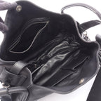 Dior Shoulder Bag Cannage with Lace Pocket Black Leather 2-Way — view 3