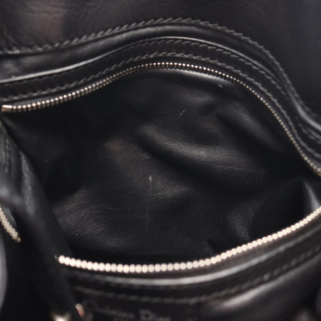 Dior Shoulder Bag Cannage with Lace Pocket Black Leather 2-Way — view 5