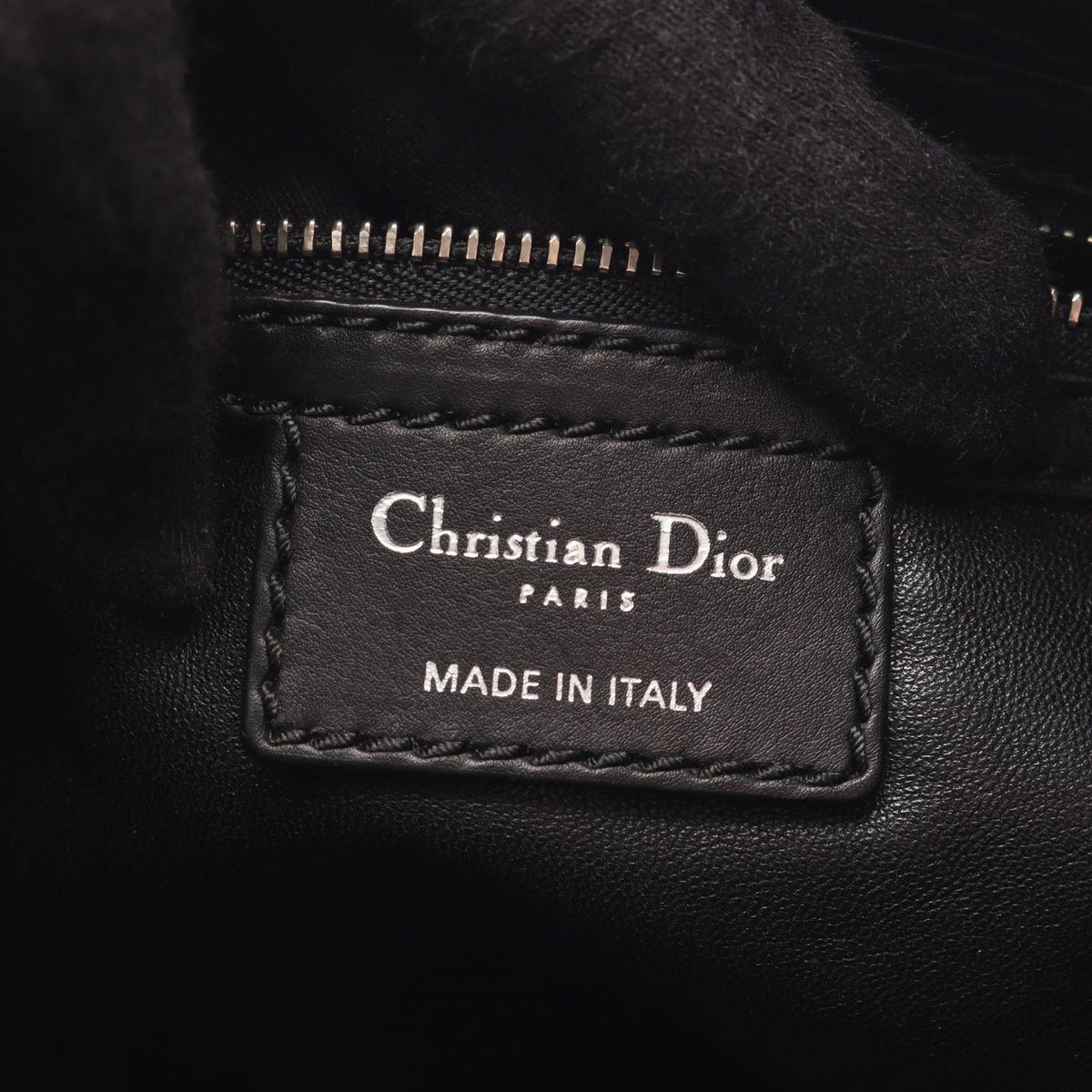 Dior Shoulder Bag Cannage with Lace Pocket Black Leather 2-Way — view 4